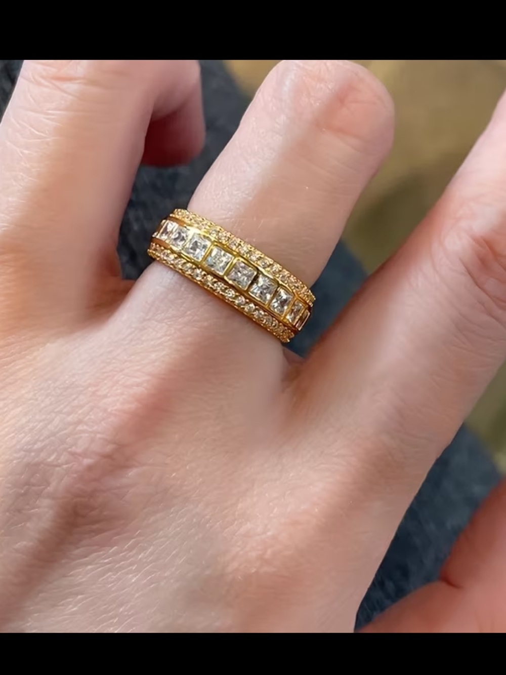Affordable Fashion Finds Gold Tone Pave & Crown Stackable Rings - Picture 4 of 4